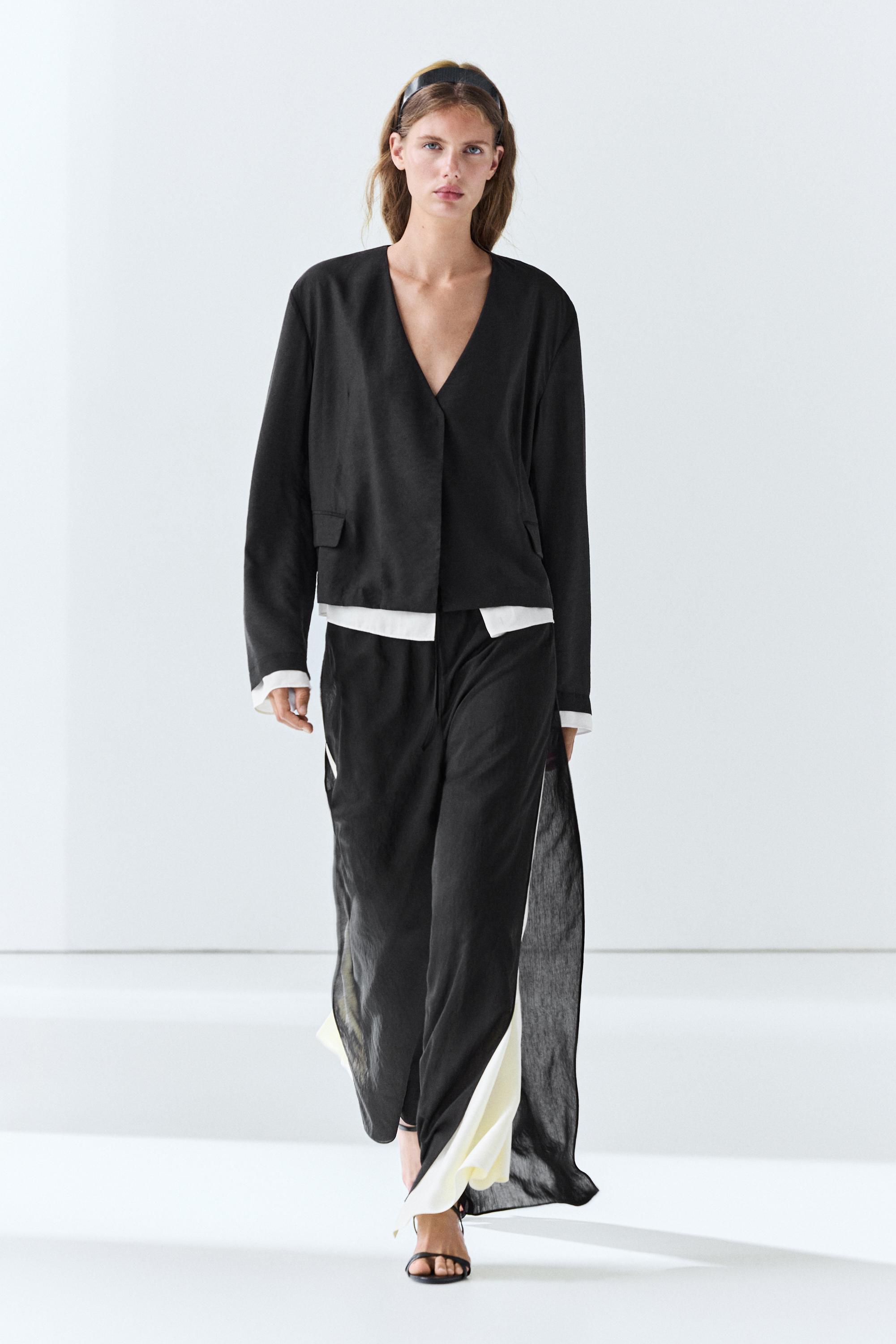 Veste double contraste total look